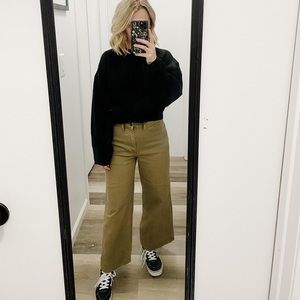 Madewell Emmett Wide-Leg Pants (Green / Khaki Color Size 25)